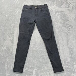 American Eagle Jeans Womens 26x27 Black Denim Super Stretch X4 Grunge Skinny Leg